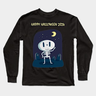 Happy Skeleton - Happy Halloween 2024 Long Sleeve T-Shirt